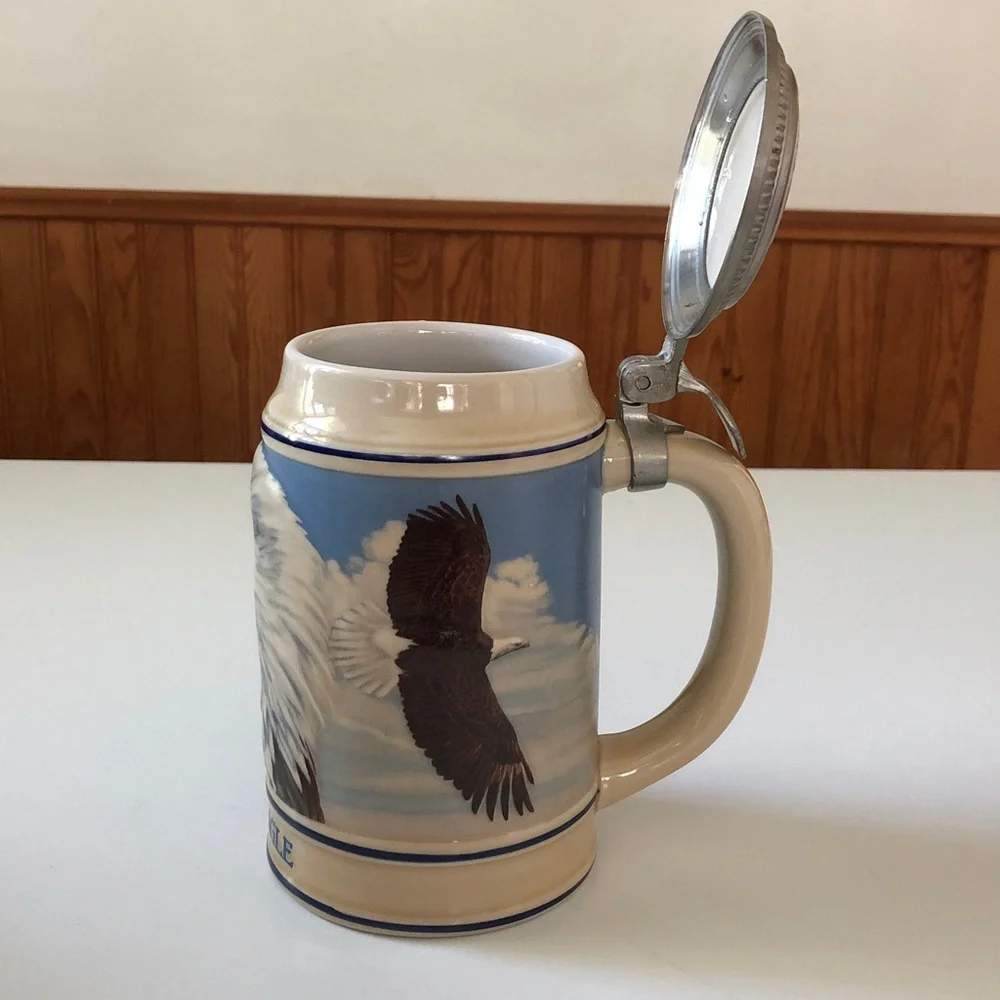 Vintage 1989 Budweiser Endangered Species Series Bald Eagle  Ceramic Stein CS106